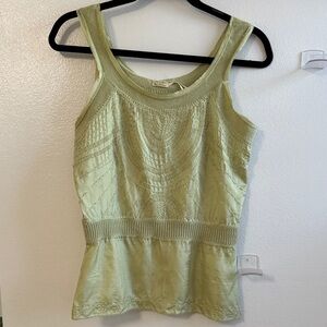 Green 100% Silk Top Size XS